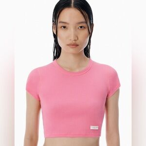 Alexander Wang Pink Ribbed Crop Top -  100% Cotton